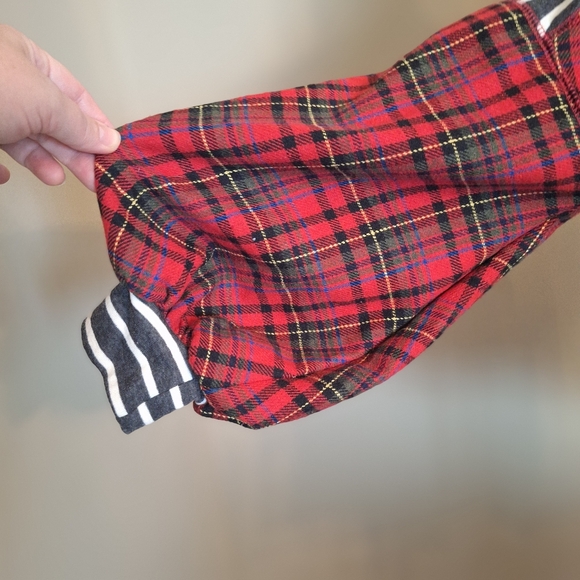 ANDTHEWHY Christmas plaid striped Ballon long sleeve top M - Picture 10 of 15